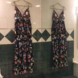 Flower see-through body suit Maxi dress